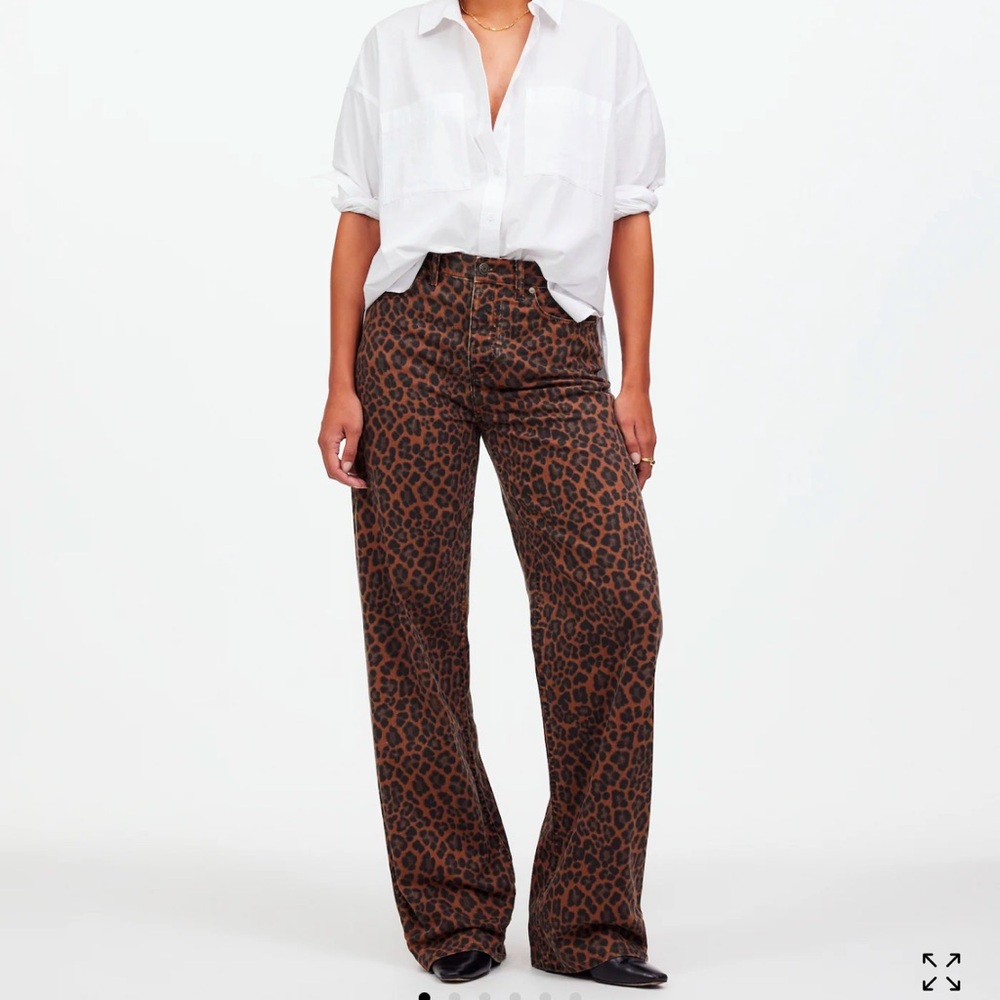 Low Slung Baggy Jeans in Cheetah Print